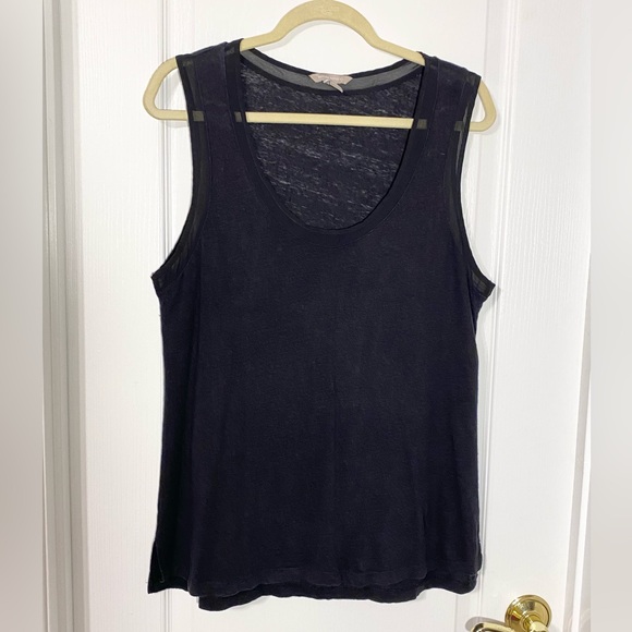 Banana Republic Linen Sheer Trim Tank Top - Picture 1 of 6